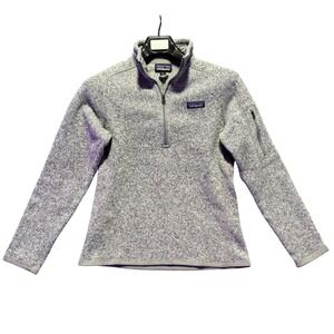 Patagonia Womens Better Sweater Fleece Quarter Zip Pullover Gray Medium